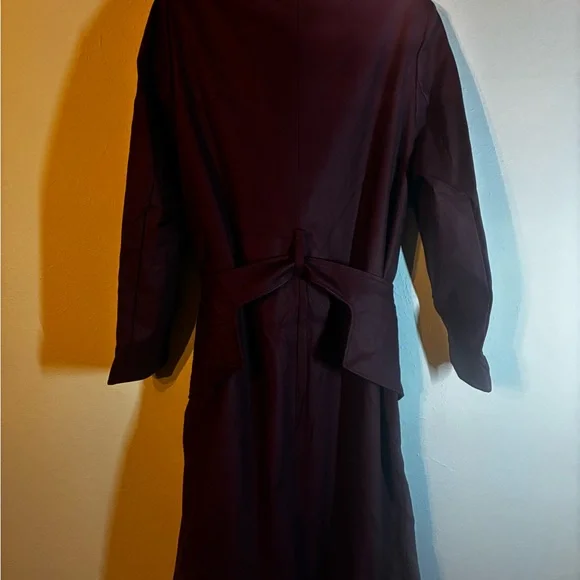 TEREA Elegant Burgundy Trench Coat NWT - Picture 8 of 9